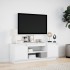Mueble de TV con LED madera de ingeniería blanco 139,5x34x50