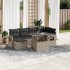 Set de sofás de jardín 7 pzas con cojines ratán PE gris