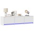 Mueble de TV con LED madera de ingeniería blanco 165x34x40