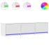 Mueble de TV con LED madera de ingeniería blanco 165x34x40