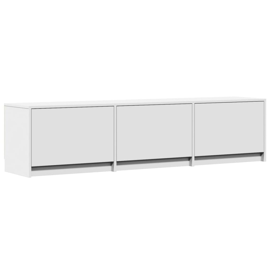 Mueble de TV con LED madera de ingeniería blanco 165x34x40
