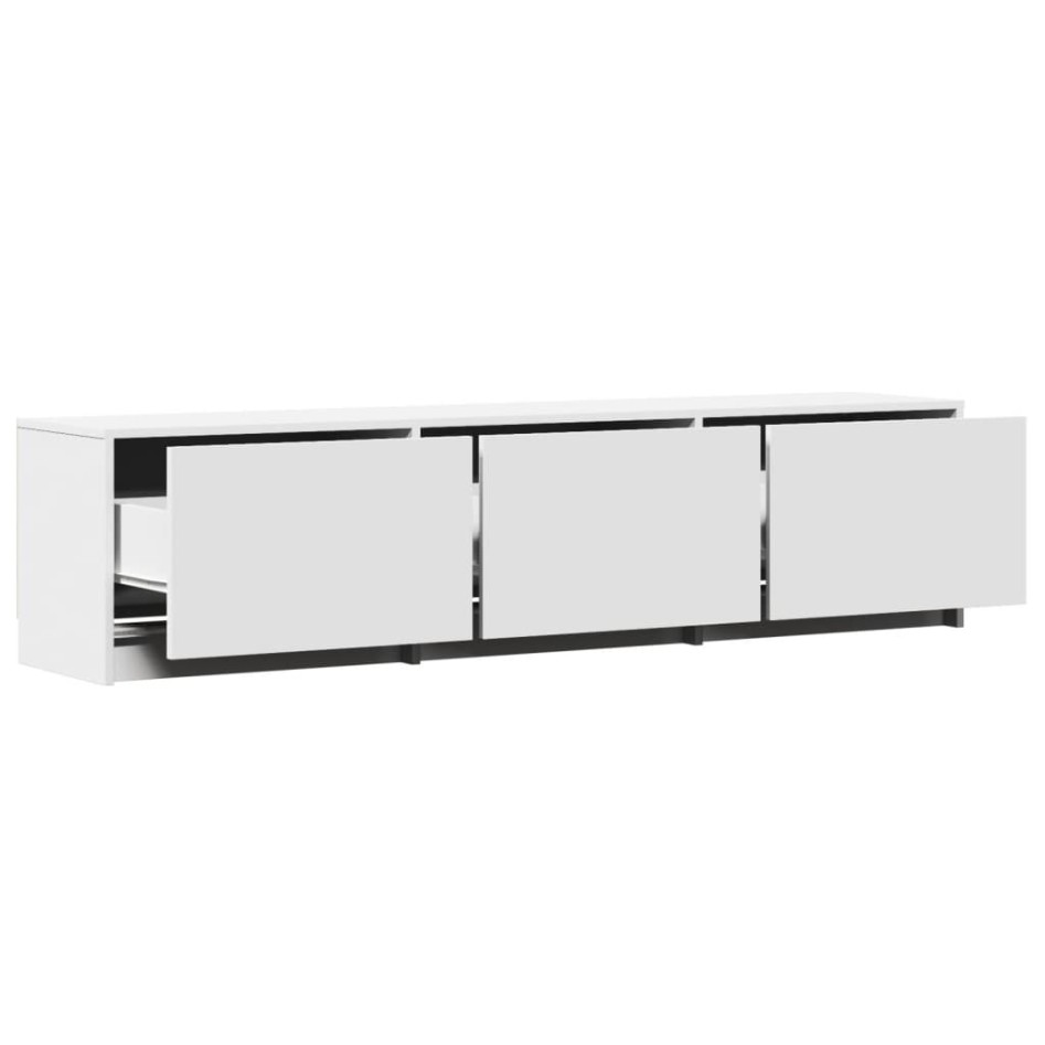 Mueble de TV con LED madera de ingeniería blanco 165x34x40