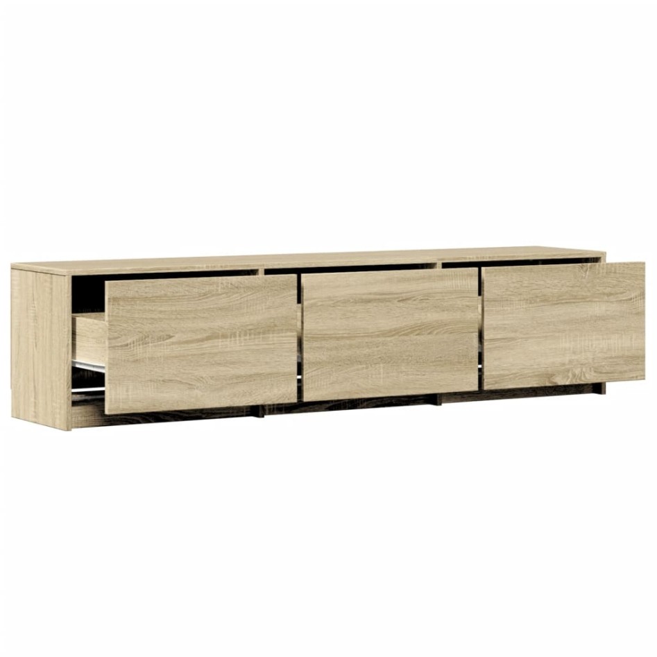Mueble de TV LED madera de ingeniería roble Sonoma 165x34x40