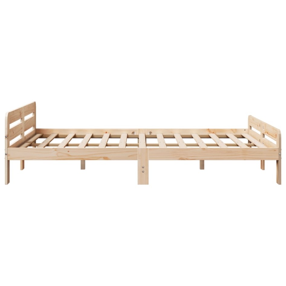 Estructura de cama sin colchón madera de pino blanco 150x200