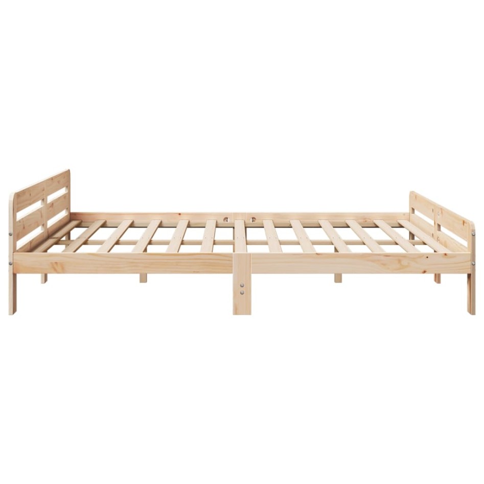 Estructura de cama sin colchón madera maciza de pino 200x200