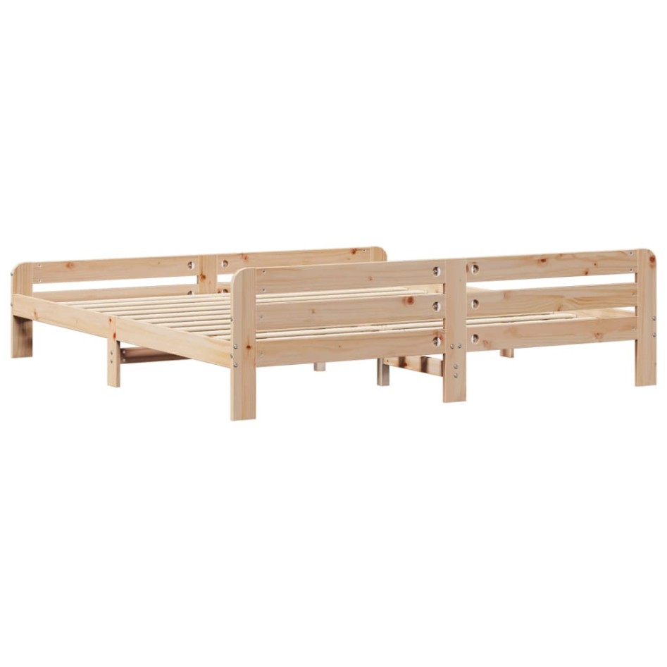 Estructura de cama sin colchón madera maciza de pino 200x200