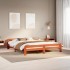 Cama sin colchón madera maciza de pino marrón cera 200x200