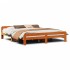 Cama sin colchón madera maciza de pino marrón cera 200x200