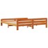 Cama sin colchón madera maciza de pino marrón cera 200x200