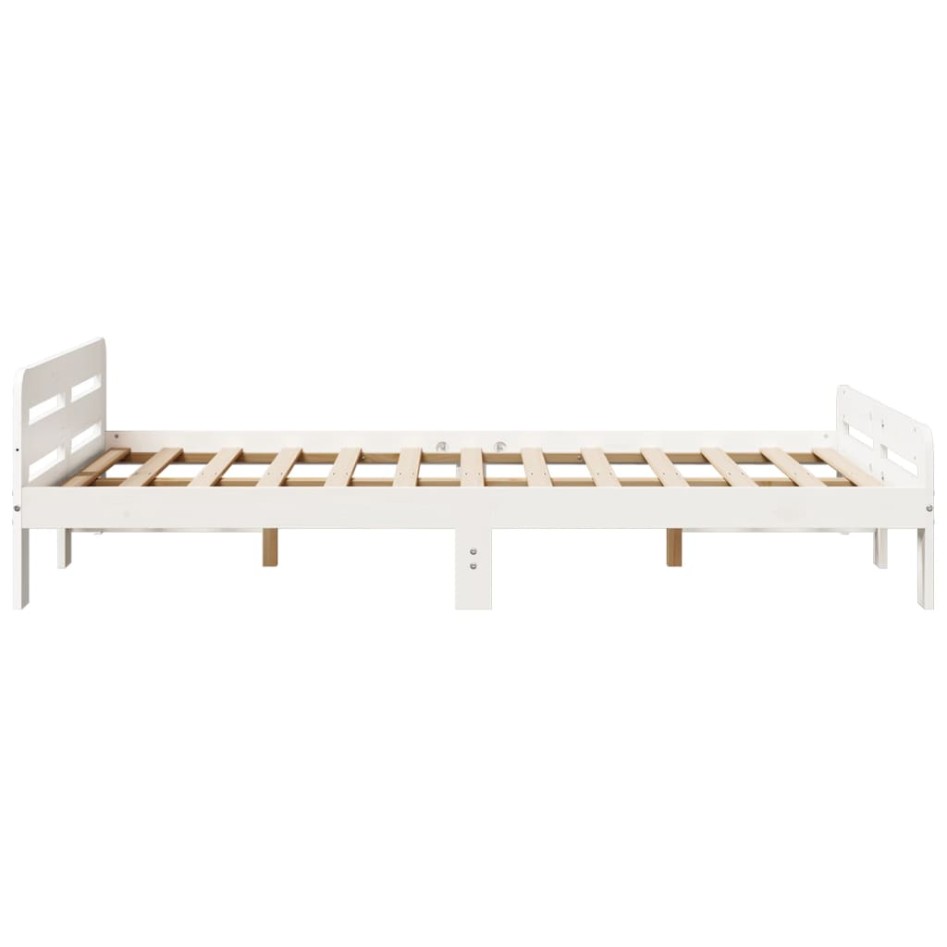Estructura de cama sin colchón madera de pino blanca 120x200