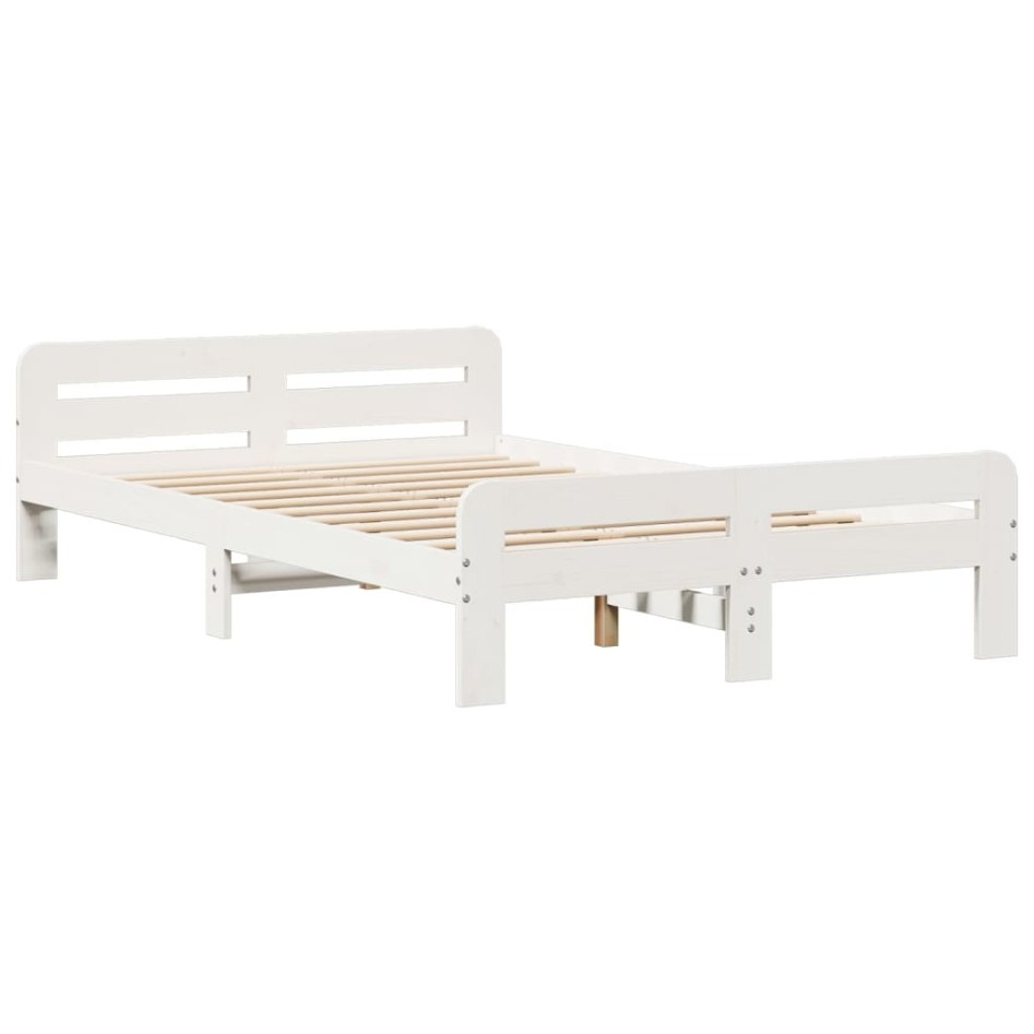 Estructura de cama sin colchón madera de pino blanco 135x190