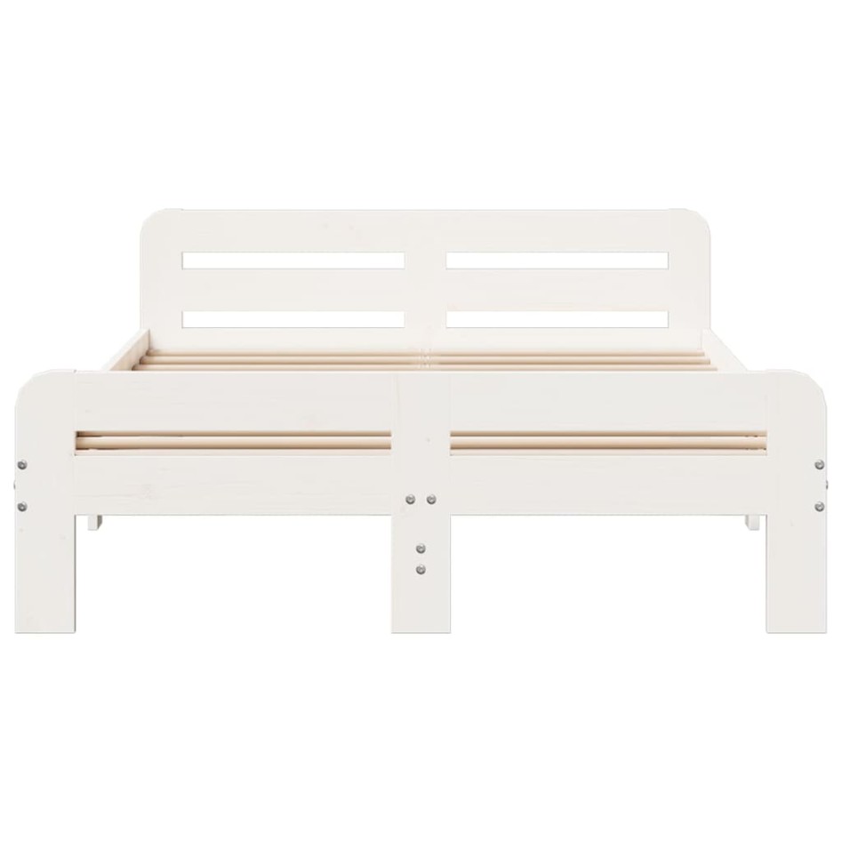 Estructura de cama sin colchón madera de pino blanco 135x190