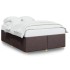 Cama sin colchón tela marrón oscuro 140x190