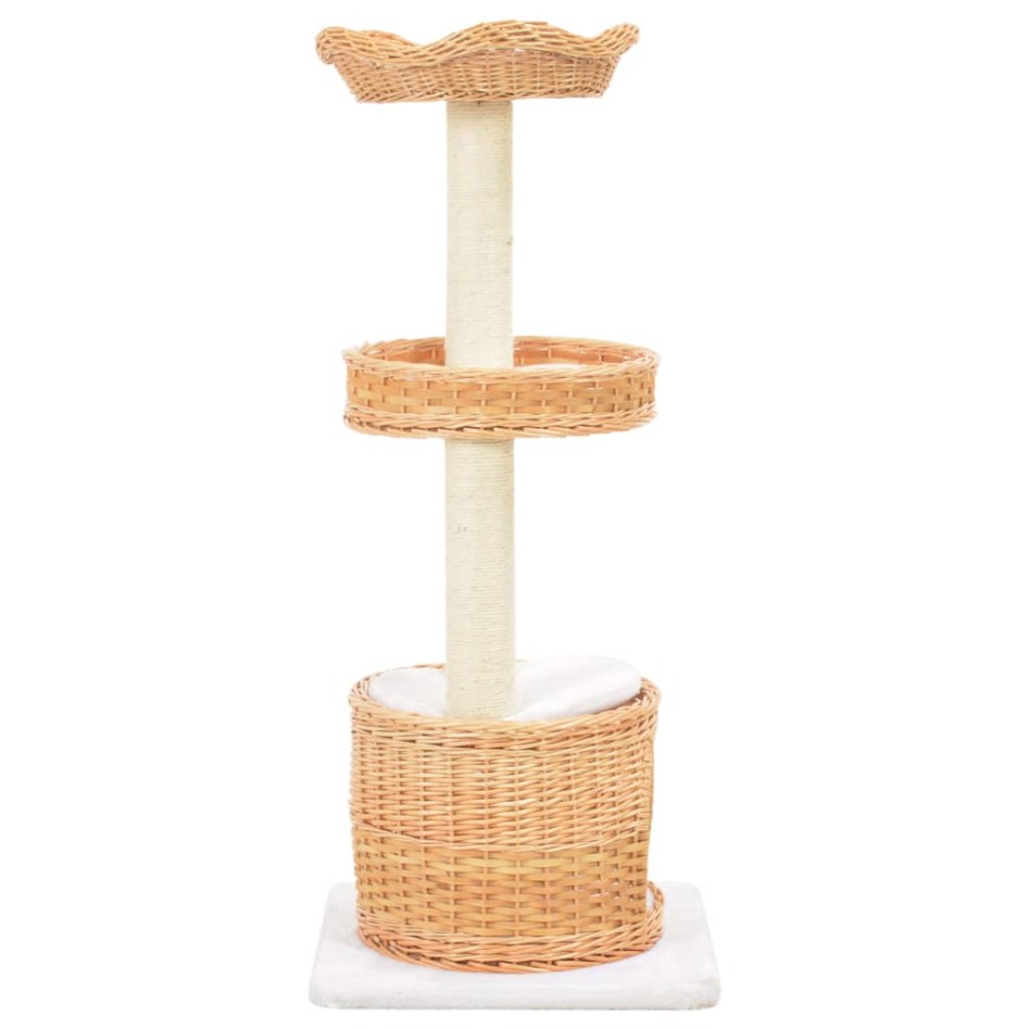 Rascador para gatos con poste de sisal madera natural de