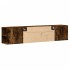 Mueble de TV de pared con luz LED roble ahumado 180x31x39,5