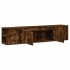 Mueble de TV de pared con luz LED roble ahumado 180x31x39,5