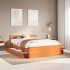 Cama con cabecero sin colchón madera maciza marrón 150x200