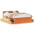 Cama con cabecero sin colchón madera maciza marrón 150x200