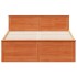 Cama con cabecero sin colchón madera maciza marrón 150x200