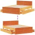 Cama con cabecero sin colchón madera maciza marrón 150x200