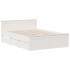 Cama con cabecero sin colchón madera maciza blanca 140x200
