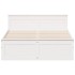 Cama con cabecero sin colchón madera maciza blanca 140x200
