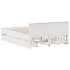 Cama con cabecero sin colchón madera maciza blanca 140x200