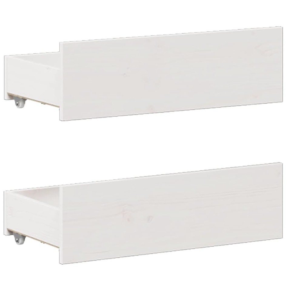 Cama con cabecero sin colchón madera maciza blanca 140x200