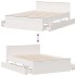 Cama con cabecero sin colchón madera maciza blanca 140x200