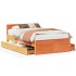 Cama con cabecero sin colchón madera maciza marrón 120x200