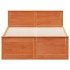 Cama con cabecero sin colchón madera maciza marrón 120x200