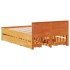 Cama con cabecero sin colchón madera maciza marrón 120x200