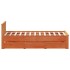 Cama con cabecero sin colchón madera maciza marrón 120x190