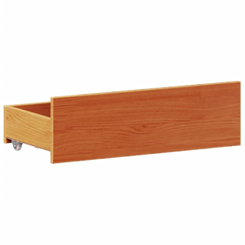 Cama con cabecero sin colchón madera maciza marrón 120x190