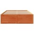 Cama con cajones sin colchón madera maciza marrón 150x200