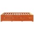 Cama con cajones sin colchón madera maciza marrón 150x200
