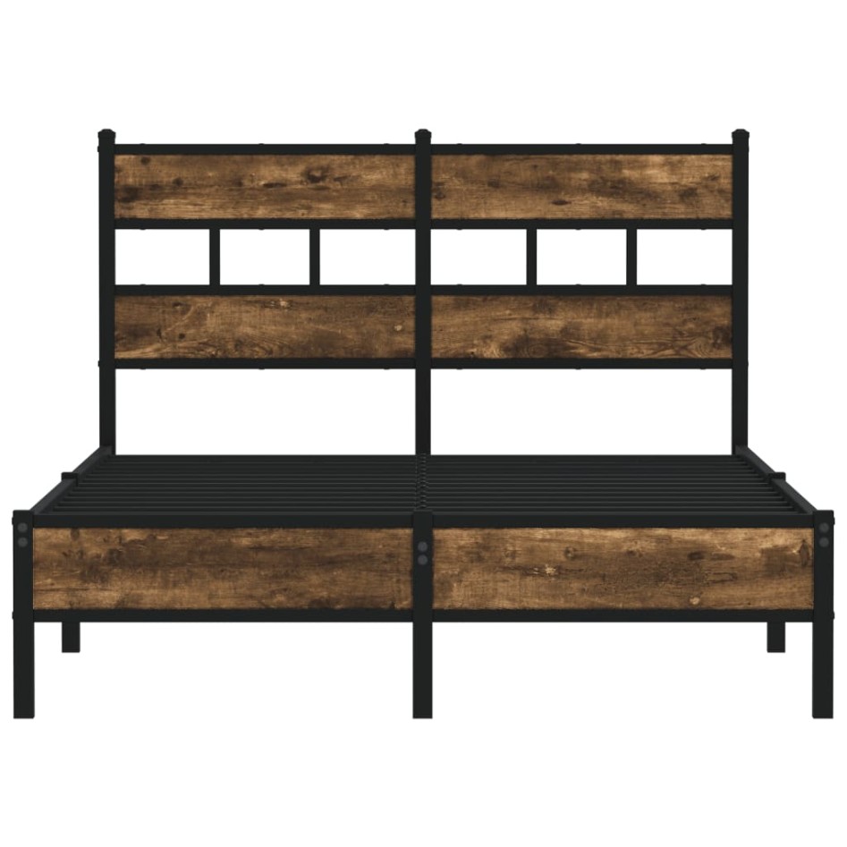 Estructura cama con cabecero sin colchón roble Sonoma