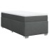 Cama box spring con colchón tela gris oscuro 90x190