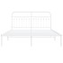 Estructura cama sin colchón con cabecero metal blanco