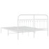 Estructura cama sin colchón con cabecero metal blanco