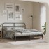 Estructura cama sin colchón con cabecero metal negro 183x203