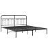 Estructura cama sin colchón con cabecero metal negro 183x203