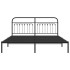 Estructura cama sin colchón con cabecero metal negro 183x203