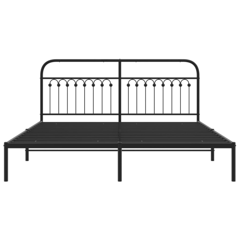 Estructura cama sin colchón con cabecero metal negro 183x203