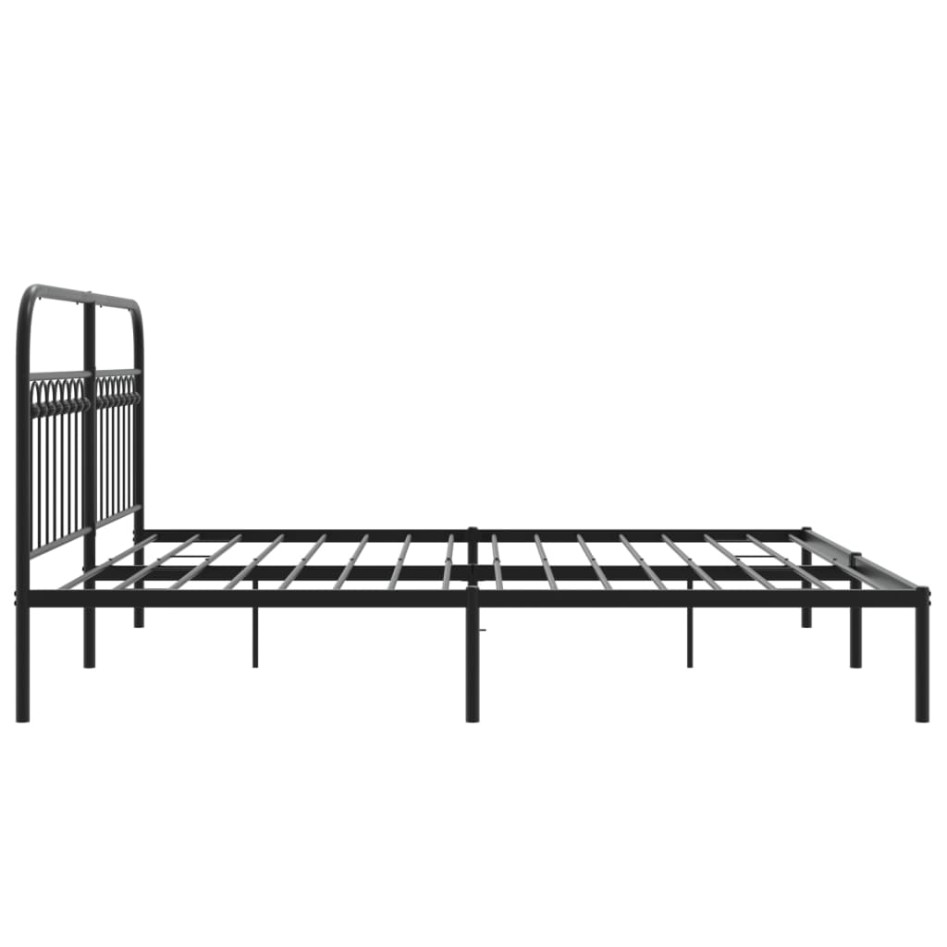 Estructura cama sin colchón con cabecero metal negro 183x203