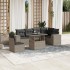 Set de sofás de jardín 7 pzas con cojines ratán PE gris