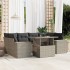 Set de sofás de jardín 7 pzas con cojines ratán PE gris