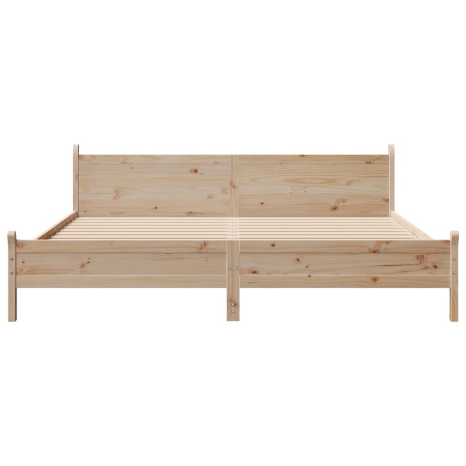 Estructura de cama sin colchón madera maciza de pino 200x200