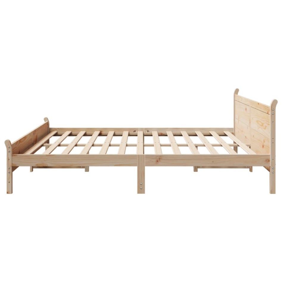 Estructura de cama sin colchón madera maciza de pino 200x200