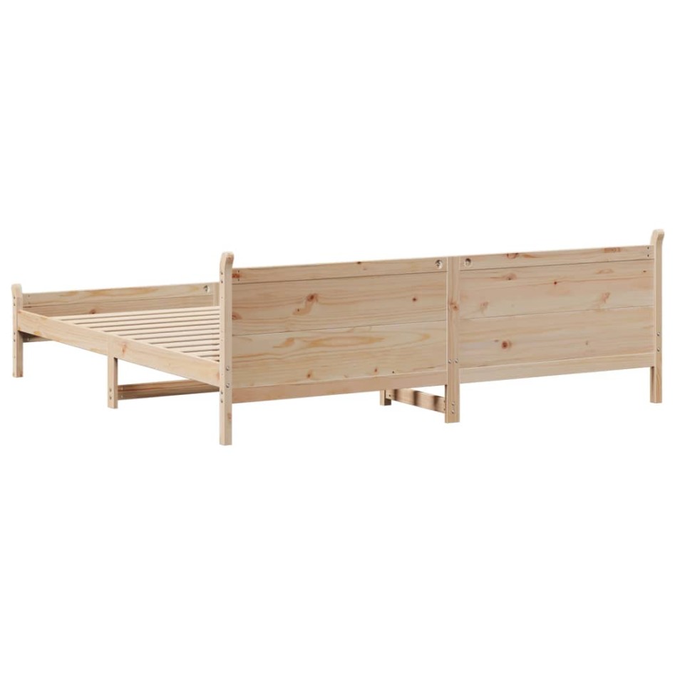 Estructura de cama sin colchón madera maciza de pino 200x200